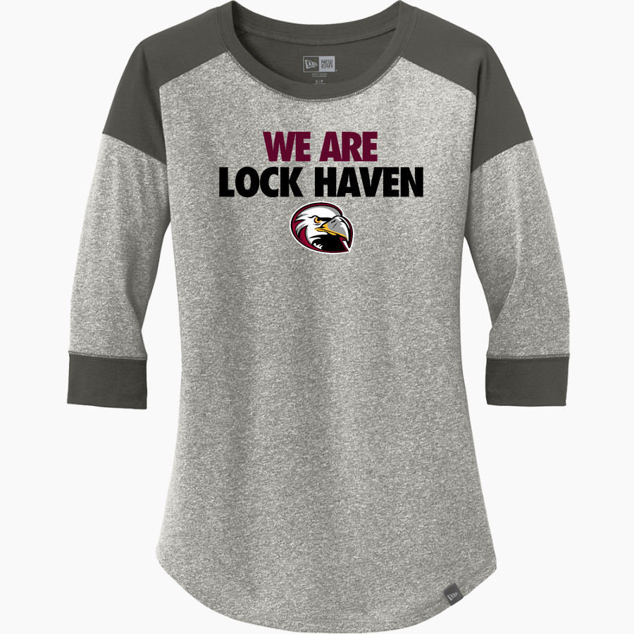 Lock Haven Bald Eagles <span class="pdp-name-mascot">Lock Haven University Bald Eagles</span> New Era Ladies Heritage Blend 3/4-Sleeve Baseball Raglan Tee