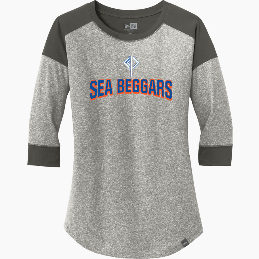 Providence Christian Sea Beggars New Era Ladies Heritage Blend 3/4-Sleeve Baseball Raglan Tee