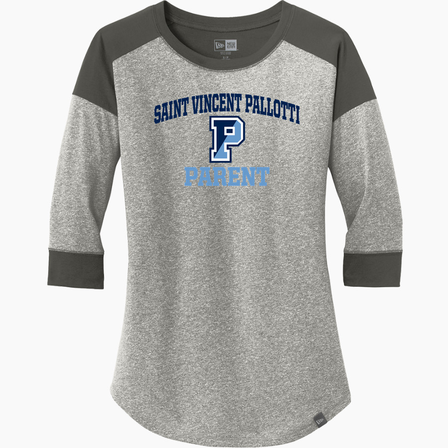 SAINT VINCENT PALLOTTI H S PANTHERS <span class="pdp-name-mascot">SAINT VINCENT PALLOTTI PANTHERS</span> New Era Ladies Heritage Blend 3/4-Sleeve Baseball Raglan Tee