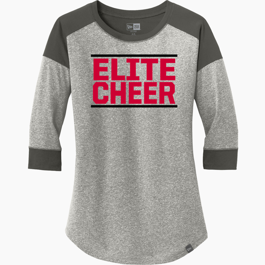 Elite Cheer Online Store <span class="pdp-name-mascot">Elite Cheer</span> New Era Ladies Heritage Blend 3/4-Sleeve Baseball Raglan Tee
