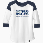 Dutchess BOCES <span class="pdp-name-mascot">Dutchess County BOCES</span> New Era Ladies Heritage Blend 3/4-Sleeve Baseball Raglan Tee Front Thumbnail