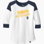 SONORA HIGH SCHOOL RAIDERS <span class="pdp-name-mascot">SONORA RAIDERS</span> New Era Ladies Heritage Blend 3/4-Sleeve Baseball Raglan Tee Front Thumbnail