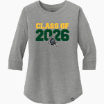 FAITH CHRISTIAN ACADEMY CONQUERORS <span class="pdp-name-mascot">FAITH CONQUERORS</span> New Era Ladies Heritage Blend 3/4-Sleeve Baseball Raglan Tee Front Thumbnail