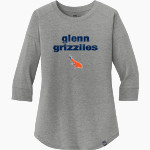Glenn Grizzlies <span class="pdp-name-mascot">Tom Glenn Grizzlies</span> New Era Ladies Heritage Blend 3/4-Sleeve Baseball Raglan Tee Front Thumbnail