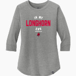 DOVER HIGH SCHOOL LONGHORNS New Era Ladies Heritage Blend 3/4-Sleeve Baseball Raglan Tee Front Thumbnail