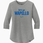 WAPELLO HIGH SCHOOL INDIANS New Era Ladies Heritage Blend 3/4-Sleeve Baseball Raglan Tee Front Thumbnail