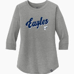 THURSTON HIGH SCHOOL EAGLES New Era Ladies Heritage Blend 3/4-Sleeve Baseball Raglan Tee Front Thumbnail