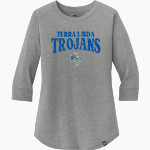 Terra Linda Trojans <span class="pdp-name-mascot">Terra Linda Trojans</span> New Era Ladies Heritage Blend 3/4-Sleeve Baseball Raglan Tee Front Thumbnail