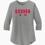 Goshen RedHawks <span class="pdp-name-mascot">Goshen RedHawks</span> New Era Ladies Heritage Blend 3/4-Sleeve Baseball Raglan Tee Front Thumbnail