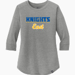 EAST NOBLE HIGH SCHOOL KNIGHTS <span class="pdp-name-mascot">EAST NOBLE KNIGHTS</span> New Era Ladies Heritage Blend 3/4-Sleeve Baseball Raglan Tee Front Thumbnail