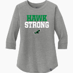 WALL HIGH SCHOOL HAWKS <span class="pdp-name-mascot">WALL HAWKS</span> New Era Ladies Heritage Blend 3/4-Sleeve Baseball Raglan Tee Front Thumbnail