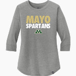Mayo Spartans <span class="pdp-name-mascot">Mayo Spartans</span> New Era Ladies Heritage Blend 3/4-Sleeve Baseball Raglan Tee Front Thumbnail