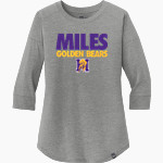 Miles Golden Bears New Era Ladies Heritage Blend 3/4-Sleeve Baseball Raglan Tee Front Thumbnail