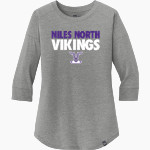 Niles North Vikings New Era Ladies Heritage Blend 3/4-Sleeve Baseball Raglan Tee Front Thumbnail