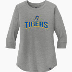 Central Christian Tigers New Era Ladies Heritage Blend 3/4-Sleeve Baseball Raglan Tee Front Thumbnail