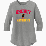 Brusly Panthers New Era Ladies Heritage Blend 3/4-Sleeve Baseball Raglan Tee Front Thumbnail