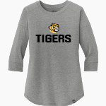 Emanuel Lutheran Tigers <span class="pdp-name-mascot">Emanuel Lutheran School Tigers</span> New Era Ladies Heritage Blend 3/4-Sleeve Baseball Raglan Tee Front Thumbnail