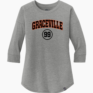 New Era Ladies Heritage Blend 3/4-Sleeve Baseball Raglan Tee