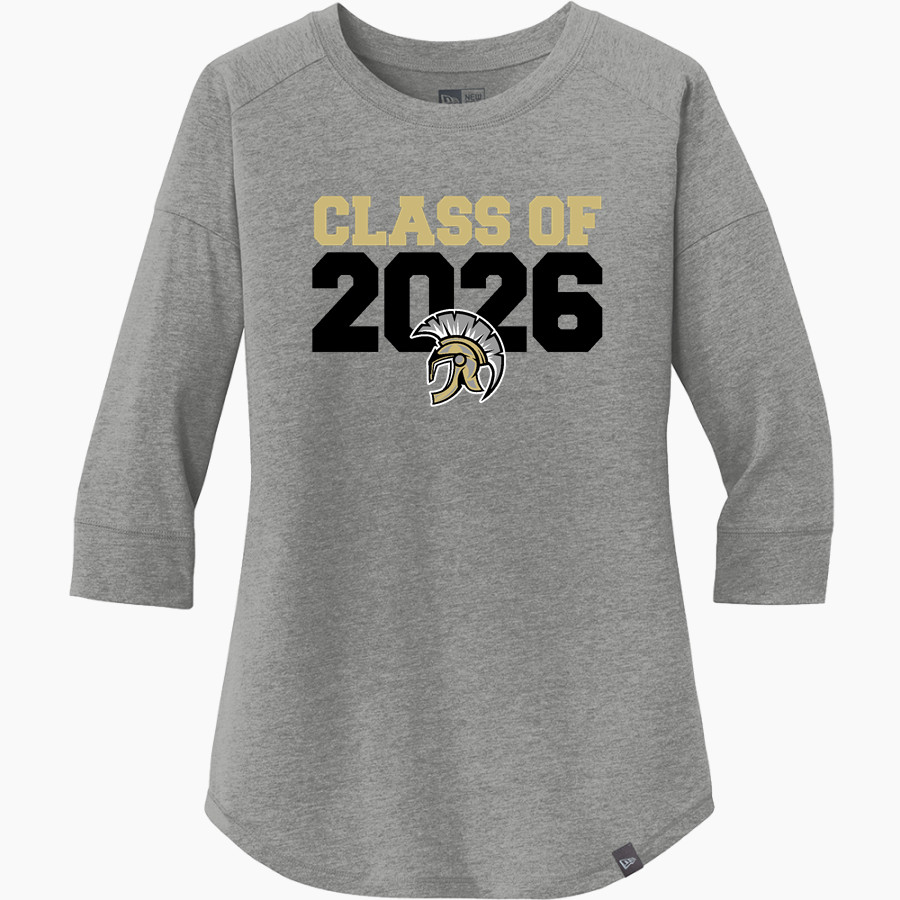 HOT SPRINGS HIGH SCHOOL TROJANS <span class="pdp-name-mascot">HOT SPRINGS TROJANS</span> New Era Ladies Heritage Blend 3/4-Sleeve Baseball Raglan Tee