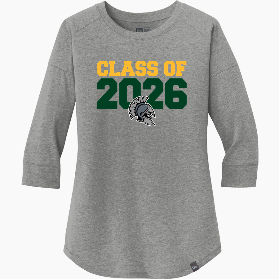 FAITH CHRISTIAN ACADEMY CONQUERORS <span class="pdp-name-mascot">FAITH CONQUERORS</span> New Era Ladies Heritage Blend 3/4-Sleeve Baseball Raglan Tee