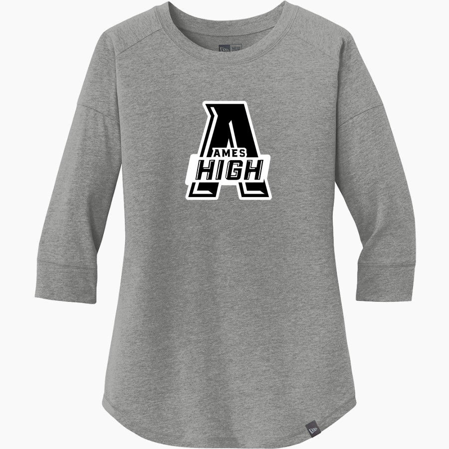 AMES HIGH SCHOOL LITTLE CYCLONES <span class="pdp-name-mascot">AMES LITTLE CYCLONES</span> New Era Ladies Heritage Blend 3/4-Sleeve Baseball Raglan Tee