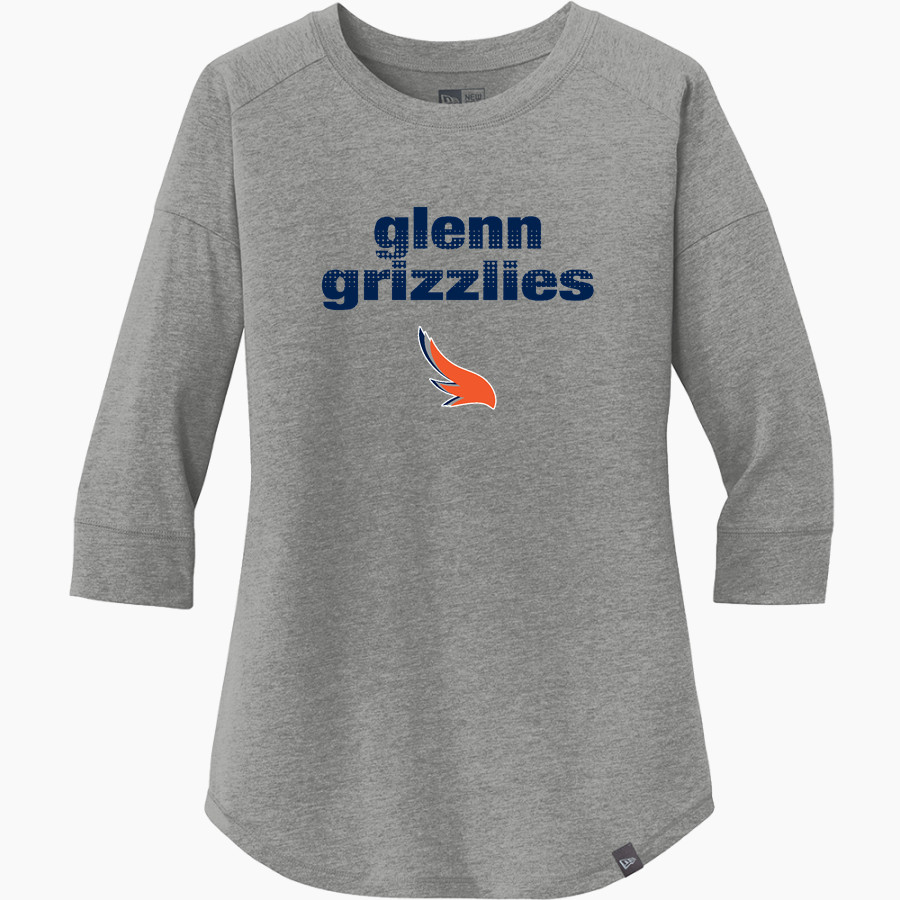 Glenn Grizzlies <span class="pdp-name-mascot">Tom Glenn Grizzlies</span> New Era Ladies Heritage Blend 3/4-Sleeve Baseball Raglan Tee