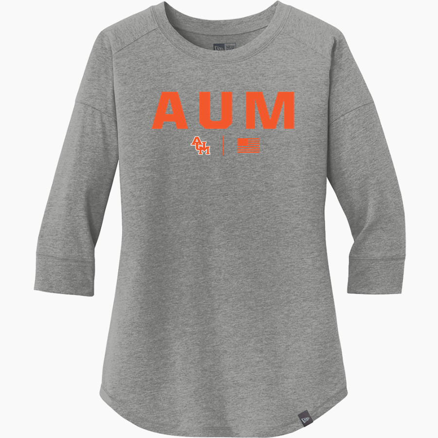 AUM Warhawks New Era Ladies Heritage Blend 3/4-Sleeve Baseball Raglan Tee