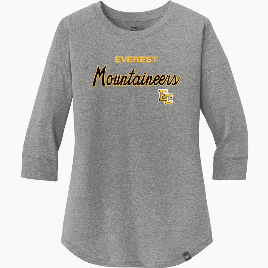 Everest Academy <span class="pdp-name-mascot">Everest Mountaineers</span> New Era Ladies Heritage Blend 3/4-Sleeve Baseball Raglan Tee