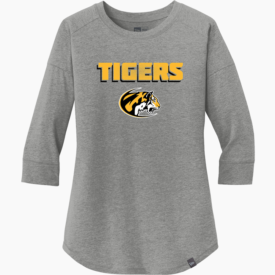 Bourbonnais Tigers New Era Ladies Heritage Blend 3/4-Sleeve Baseball Raglan Tee