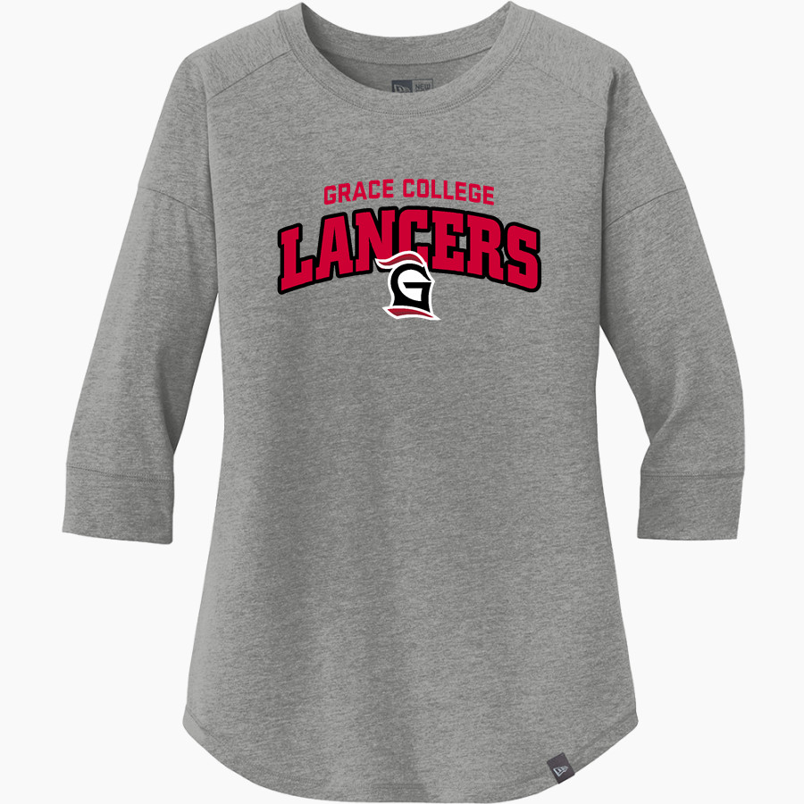 Grace College Lancers New Era Ladies Heritage Blend 3/4-Sleeve Baseball Raglan Tee