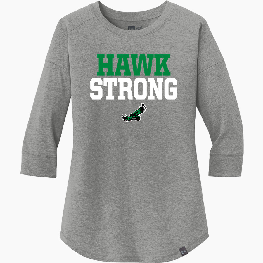 WALL HIGH SCHOOL HAWKS <span class="pdp-name-mascot">WALL HAWKS</span> New Era Ladies Heritage Blend 3/4-Sleeve Baseball Raglan Tee