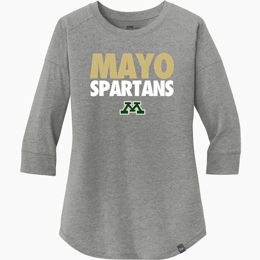 Mayo Spartans <span class="pdp-name-mascot">Mayo Spartans</span> New Era Ladies Heritage Blend 3/4-Sleeve Baseball Raglan Tee