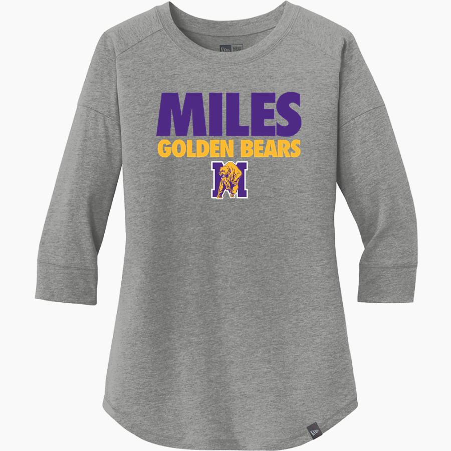 Miles Golden Bears New Era Ladies Heritage Blend 3/4-Sleeve Baseball Raglan Tee