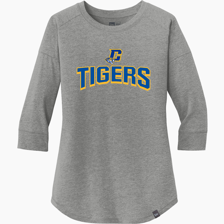 Central Christian Tigers New Era Ladies Heritage Blend 3/4-Sleeve Baseball Raglan Tee