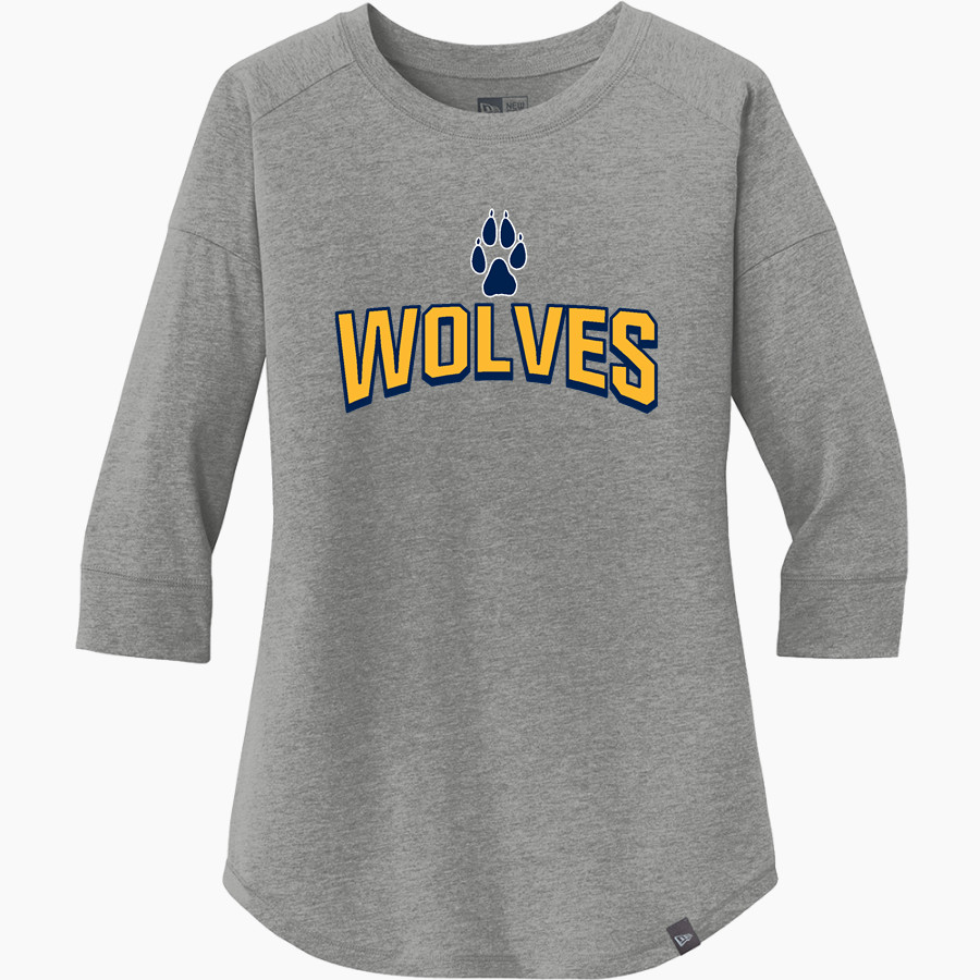 ENTERPRISE HIGH SCHOOL WOLVES New Era Ladies Heritage Blend 3/4-Sleeve Baseball Raglan Tee