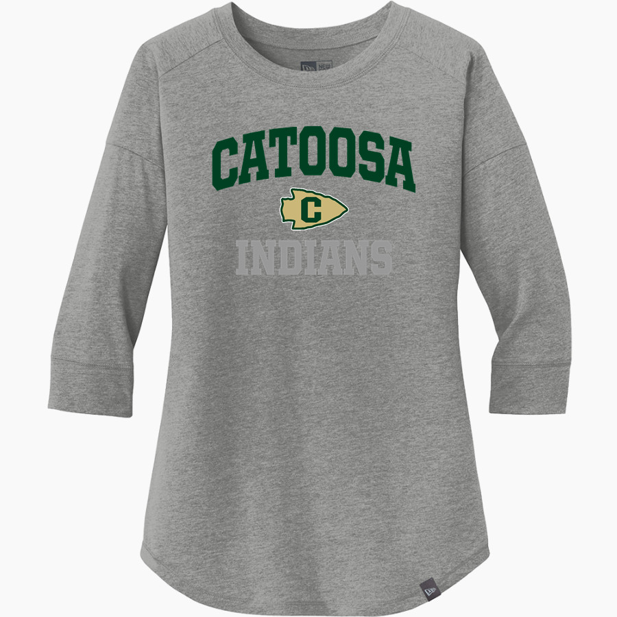 CATOOSA HIGH SCHOOL INDIANS <span class="pdp-name-mascot">CATOOSA INDIANS</span> New Era Ladies Heritage Blend 3/4-Sleeve Baseball Raglan Tee