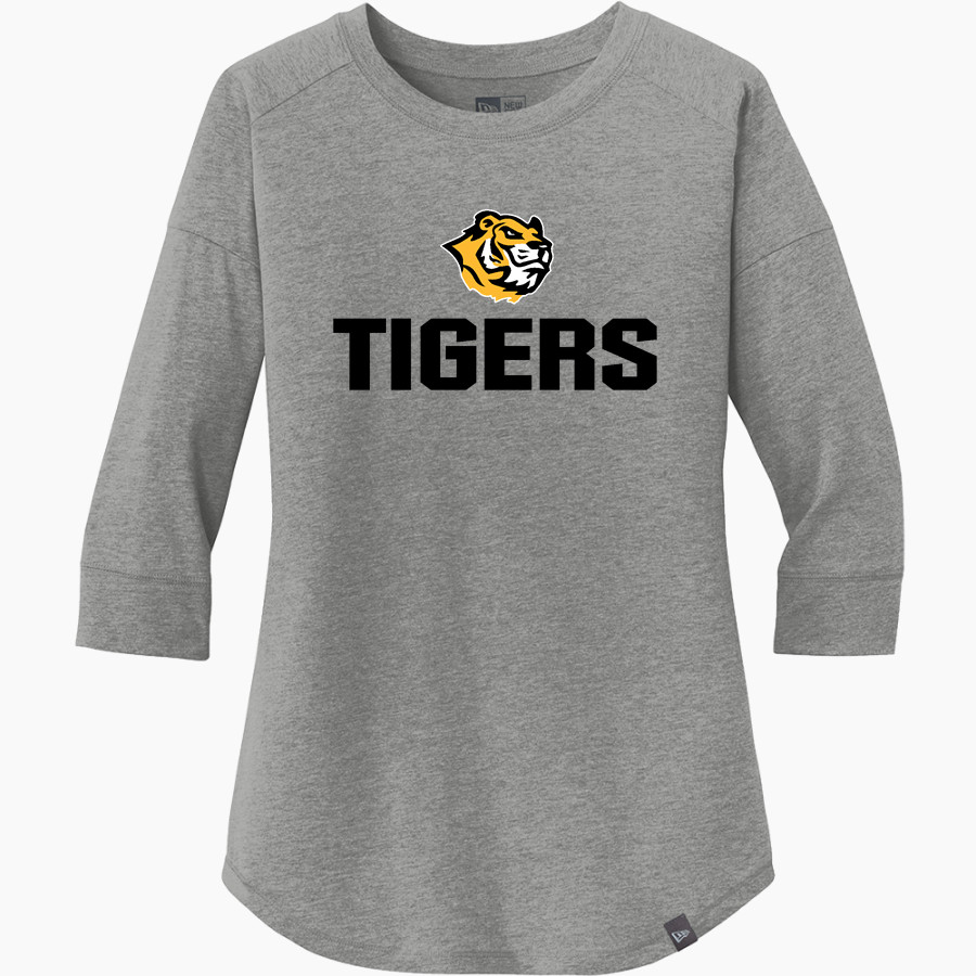 Emanuel Lutheran Tigers <span class="pdp-name-mascot">Emanuel Lutheran School Tigers</span> New Era Ladies Heritage Blend 3/4-Sleeve Baseball Raglan Tee