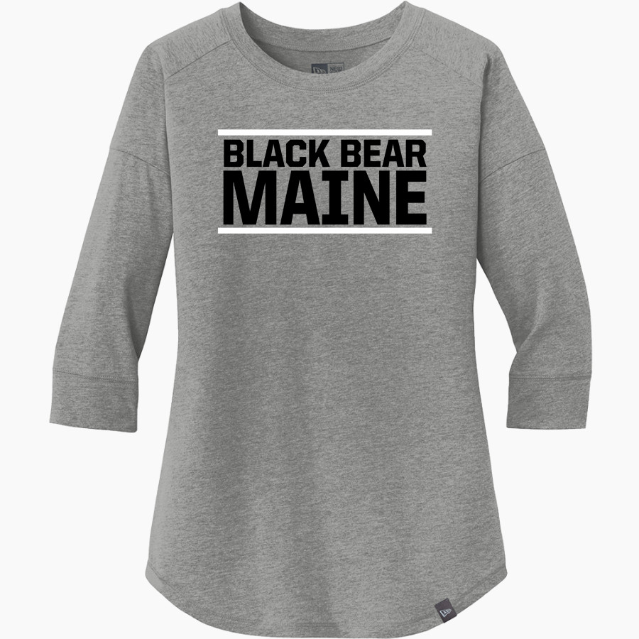Black Bear Maine Black Bear Maine New Era Ladies Heritage Blend 3/4-Sleeve Baseball Raglan Tee