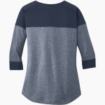 Modesto Junior College Pirates New Era Ladies Heritage Blend 3/4-Sleeve Baseball Raglan Tee Back Thumbnail