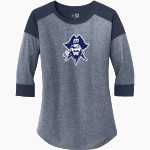 Modesto Junior College Pirates New Era Ladies Heritage Blend 3/4-Sleeve Baseball Raglan Tee Front Thumbnail