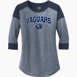 Emery Jaguars New Era Ladies Heritage Blend 3/4-Sleeve Baseball Raglan Tee Front Thumbnail