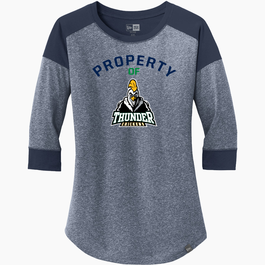 Doane Stuart Thunderchickens Thunderchickens <span class="pdp-name-mascot">Doane Stuart Thunderchickens</span> New Era Ladies Heritage Blend 3/4-Sleeve Baseball Raglan Tee