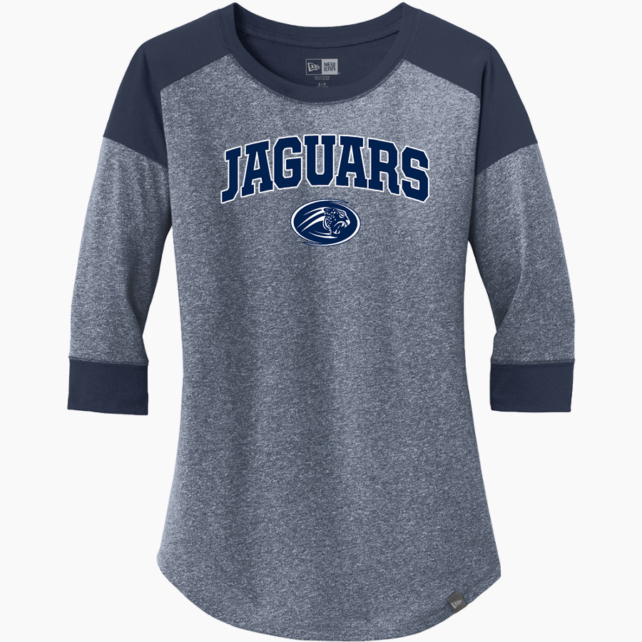 Emery Jaguars New Era Ladies Heritage Blend 3/4-Sleeve Baseball Raglan Tee