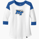 MTSU Blue Raiders <span class="pdp-name-mascot">MTSU Blue Raiders</span> New Era Ladies Heritage Blend 3/4-Sleeve Baseball Raglan Tee Front Thumbnail