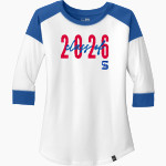 Southern Alamance Patriots <span class="pdp-name-mascot">Southern Alamance Patriots</span> New Era Ladies Heritage Blend 3/4-Sleeve Baseball Raglan Tee Front Thumbnail
