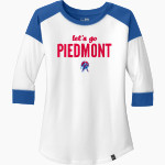 PIEDMONT CHRISTIAN SCHOOL CRUSADERS New Era Ladies Heritage Blend 3/4-Sleeve Baseball Raglan Tee Front Thumbnail