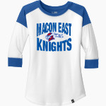 Macon East Knights New Era Ladies Heritage Blend 3/4-Sleeve Baseball Raglan Tee Front Thumbnail