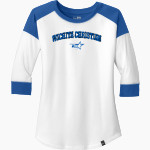 Wichita Christian Stars <span class="pdp-name-mascot">Wichita Christian Stars</span> New Era Ladies Heritage Blend 3/4-Sleeve Baseball Raglan Tee Front Thumbnail