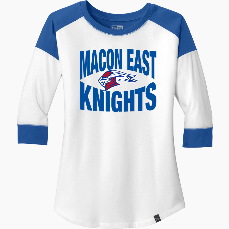 Macon East Knights New Era Ladies Heritage Blend 3/4-Sleeve Baseball Raglan Tee