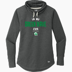 MIDWAY HIGH SCHOOL GREEN WAVES New Era Women's Sueded Cotton Blend Cowl Hooded Tee Front Thumbnail